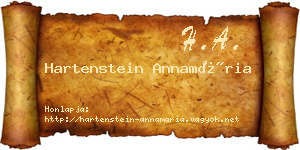 Hartenstein Annamária névjegykártya